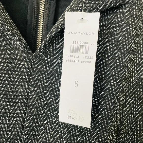 NWT Ann Taylor SIZE 6 gray tweed sheath dress - Picture 4 of 6
